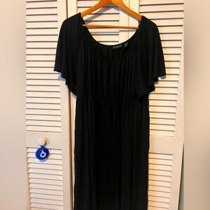 Bay Studio Solid Black Flutter Sleeve Knit Dress Plus